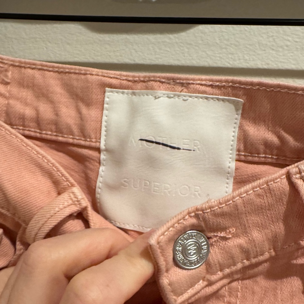 NWT MOTHER THE INSIDER HOVER Jean pink size 27 peach color - Picture 7 of 13